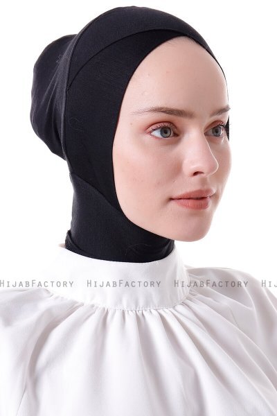 Elnara - Svart Cross Hijab Undersjal