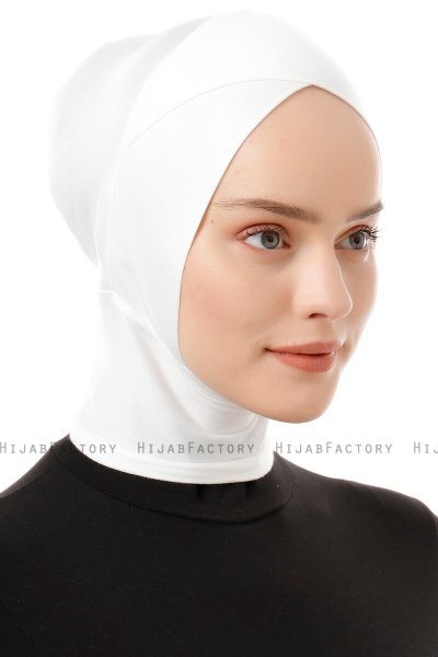 Elnara - Hvit Cross Hijab Undersjal