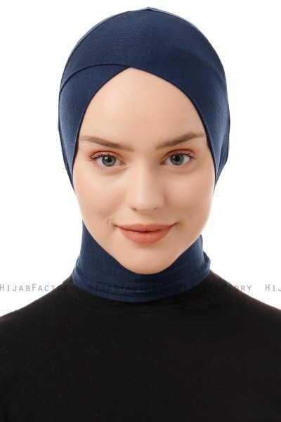 Elnara - Marineblå Cross Hijab Undersjal