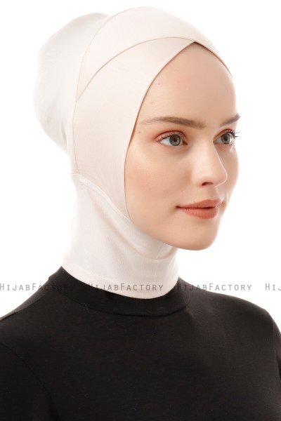 Elnara - Beige Cross Hijab Undersjal