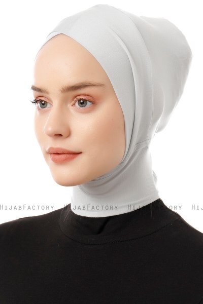Elnara - Lysegrå Cross Hijab Undersjal