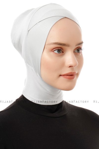 Elnara - Lysegrå Cross Hijab Undersjal