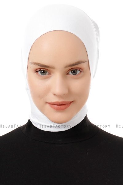 Elnara - Hvit Plain Hijab Undersjal