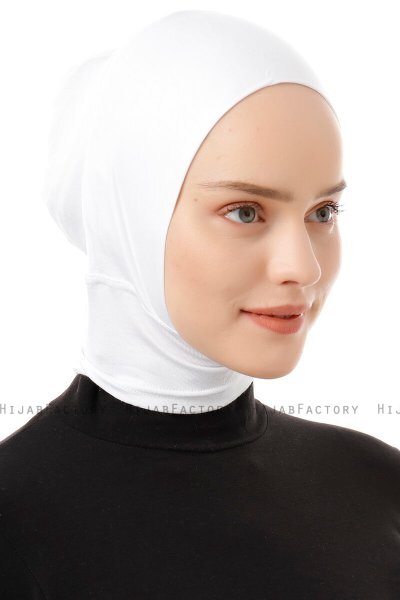 Elnara - Hvit Plain Hijab Undersjal