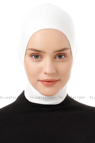Elnara - Creme Plain Hijab Undersjal