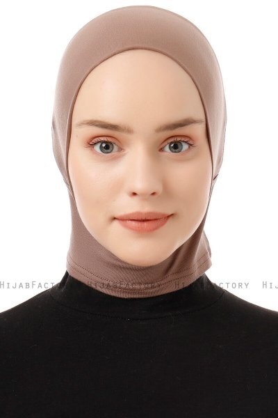 Elnara - Mørk Taupe Plain Hijab Undersjal