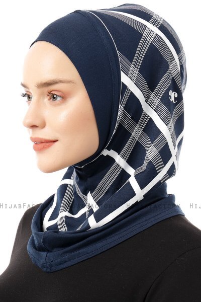 Ekose Plain - Marineblå One-Piece Al Amira Hijab