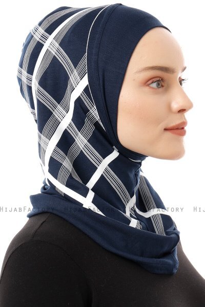 Ekose Plain - Marineblå One-Piece Al Amira Hijab
