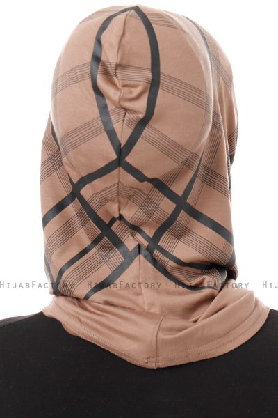 Ekose Plain - Mørk Taupe One-Piece Al Amira Hijab