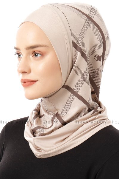Ekose Plain - Lys Taupe One-Piece Al Amira Hijab