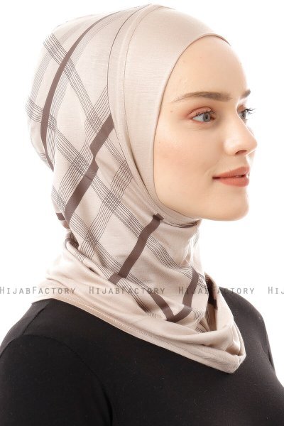 Ekose Plain - Lys Taupe One-Piece Al Amira Hijab