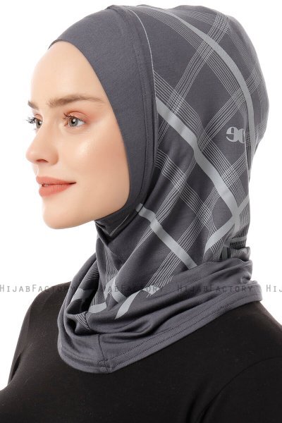 Ekose Plain - Mørk Grå One-Piece Al Amira Hijab