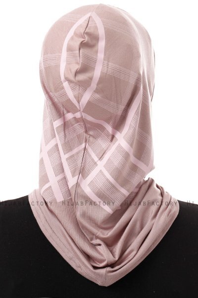 Ekose Plain - Steingrå One-Piece Al Amira Hijab