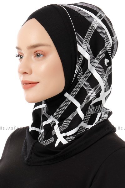 Ekose Cross - Svart & Hvit One-Piece Al Amira Hijab