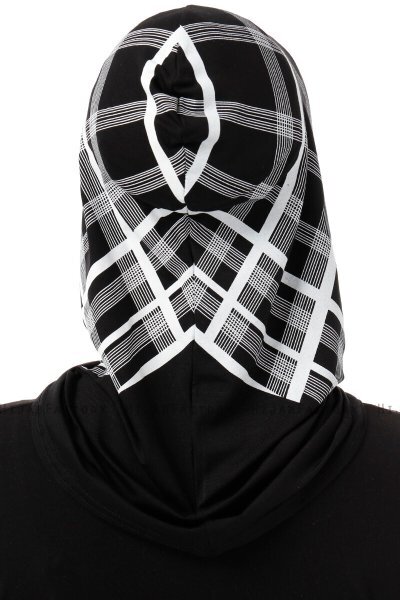 Ekose Cross - Svart & Hvit One-Piece Al Amira Hijab