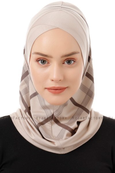 Ekose Cross - Lys Taupe One-Piece Al Amira Hijab