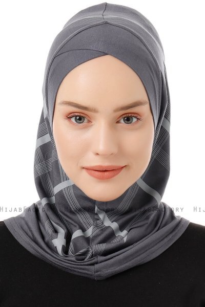 Ekose Cross - Mørk Grå One-Piece Al Amira Hijab