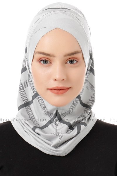 Ekose Cross - Lysegrå One-Piece Al Amira Hijab