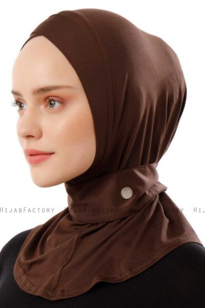 Ceren - Mørkebrun Praktisk Viskos Hijab