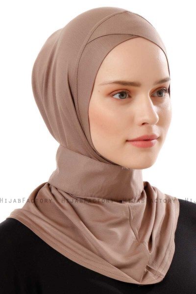Ceren - Mørk Taupe Praktisk Viskos Hijab