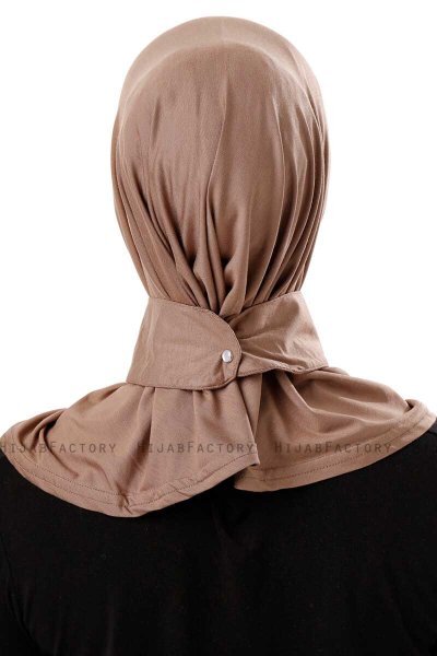 Ceren - Mørk Taupe Praktisk Viskos Hijab