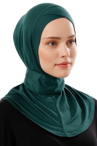 Ceren - Mørk Grønn Praktisk Viskos Hijab