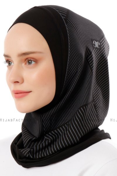 Wind Plain - Svart & Lysegrå One-Piece Al Amira Hijab