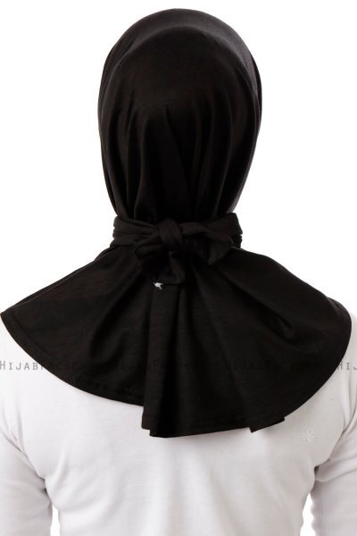 Sportif Plain - Svart & Lysegrå Praktisk Viskos Hijab