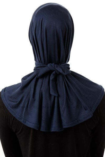 Sportif Plain - Marineblå Praktisk Viskos Hijab