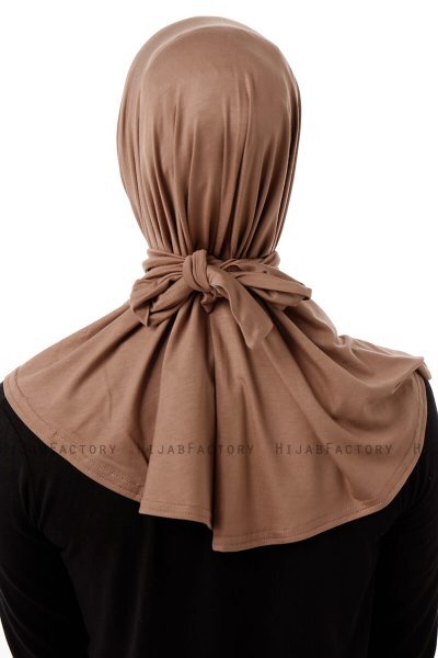 Sportif Plain - Mørk Taupe Praktisk Viskos Hijab