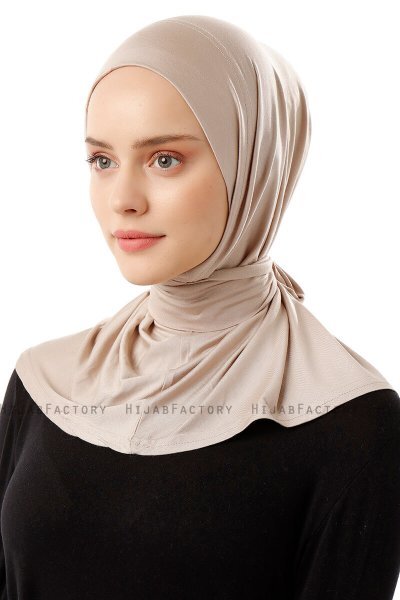 Sportif Plain - Lys Taupe Praktisk Viskos Hijab
