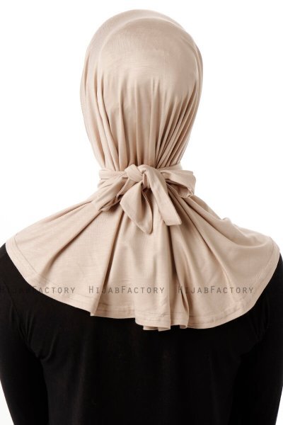 Sportif Plain - Lys Taupe Praktisk Viskos Hijab