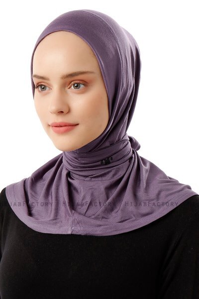 Sportif Plain - Mørk Lilla Praktisk Viskos Hijab