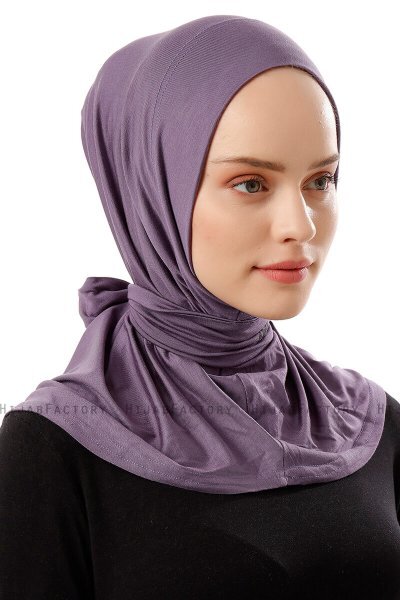 Sportif Plain - Mørk Lilla Praktisk Viskos Hijab