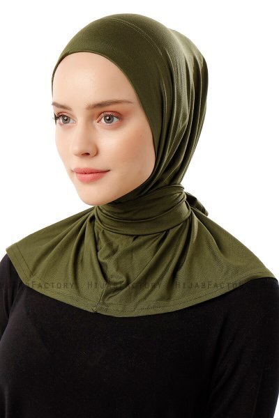 Sportif Plain - Khaki Praktisk Viskos Hijab
