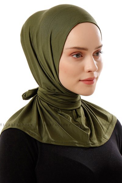 Sportif Plain - Khaki Praktisk Viskos Hijab