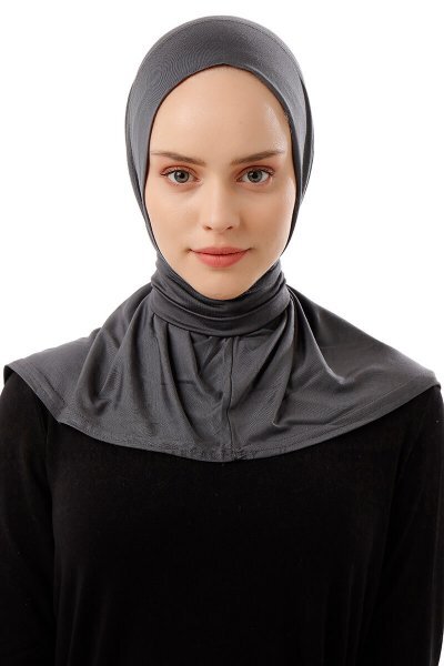 Sportif Plain - Mørk Grå Praktisk Viskos Hijab