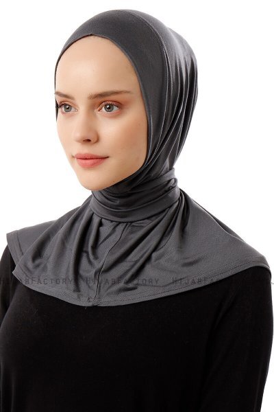 Sportif Plain - Mørk Grå Praktisk Viskos Hijab