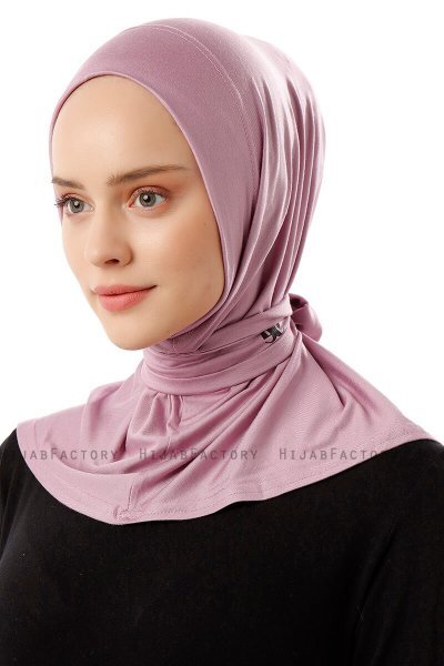 Sportif Plain - Lilla Praktisk Viskos Hijab