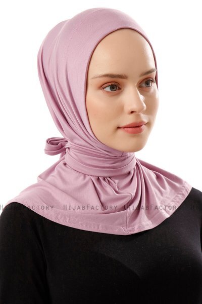 Sportif Plain - Lilla Praktisk Viskos Hijab