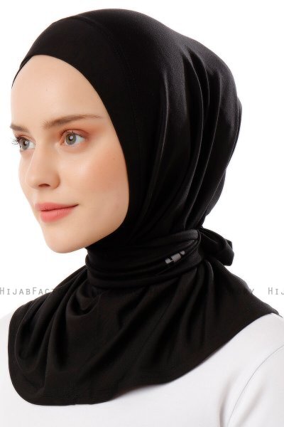 Sportif Cross - Svart & Lysegrå Praktisk Viskos Hijab