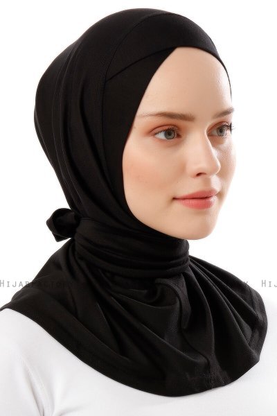 Sportif Cross - Svart & Lysegrå Praktisk Viskos Hijab