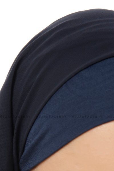 Alara Plain - Marineblå One Piece Chiffon Hijab