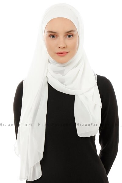 Alara Plain - Creme One Piece Chiffon Hijab