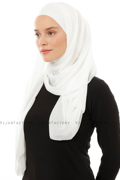 Alara Plain - Creme One Piece Chiffon Hijab