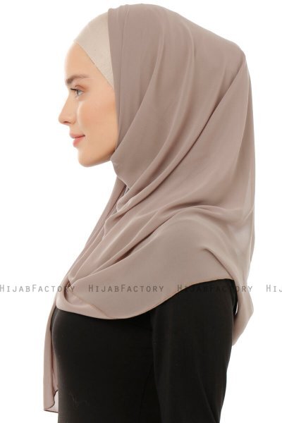 Alara Plain - Lys Taupe One Piece Chiffon Hijab