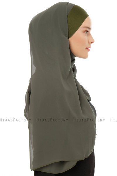 Alara Plain - Khaki One Piece Chiffon Hijab