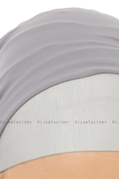 Alara Plain - Mørk Grå One Piece Chiffon Hijab