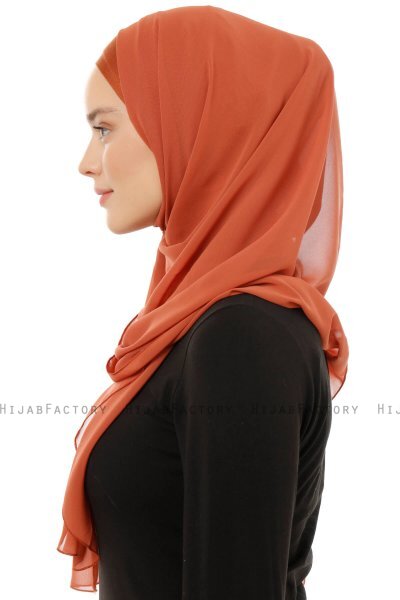 Alara Plain - Mursteinsrød One Piece Chiffon Hijab