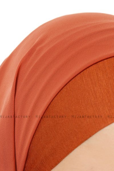 Alara Plain - Mursteinsrød One Piece Chiffon Hijab